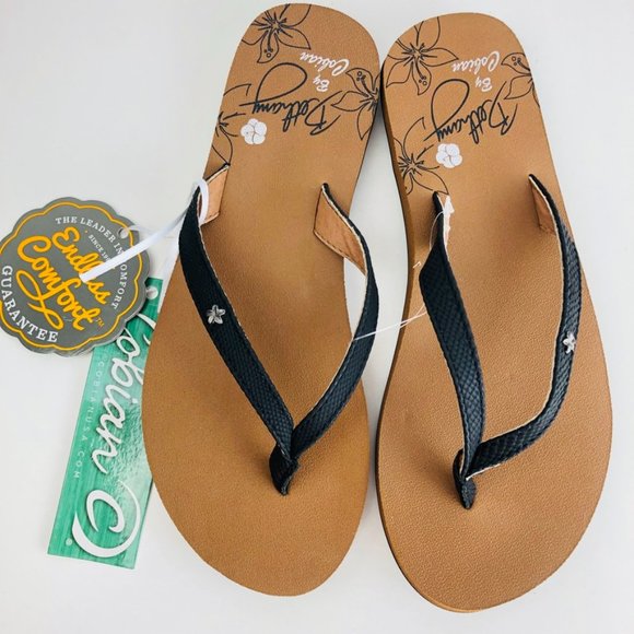 Cobian Shoes - Cobian Bethany Hanalei Sandal Black and Tan Size 7